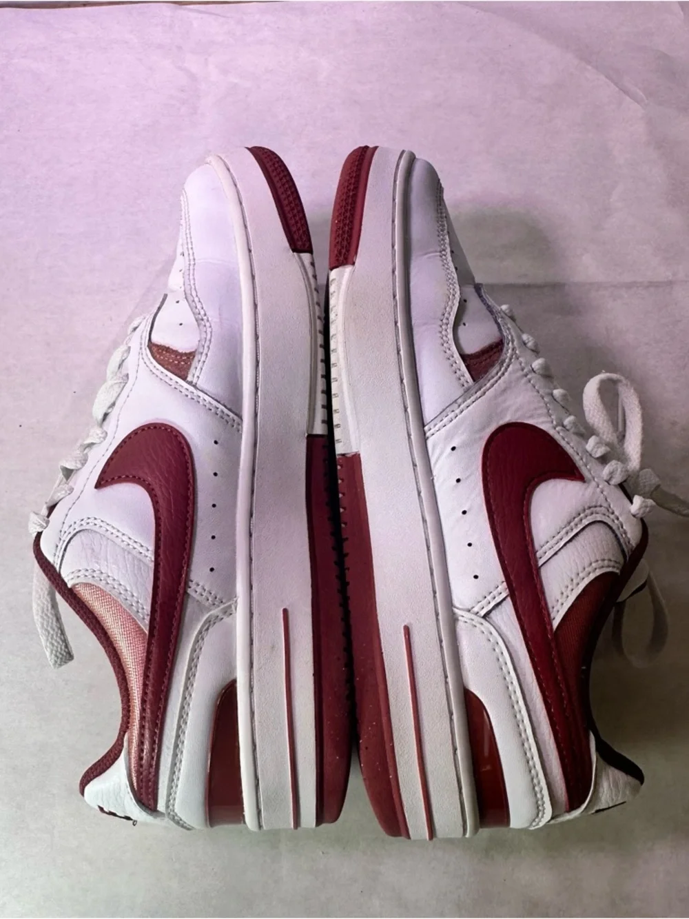 Nike Women’s White & Burgundy Low-Top Sneakers